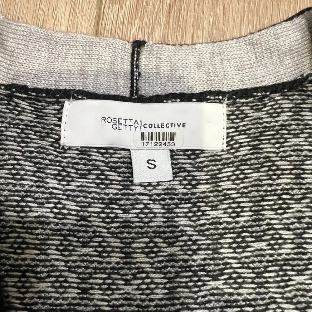 ROSETA GETTY Women's Jacquard Cardigan With Contrast Trim Size S - Picture 9 of 11